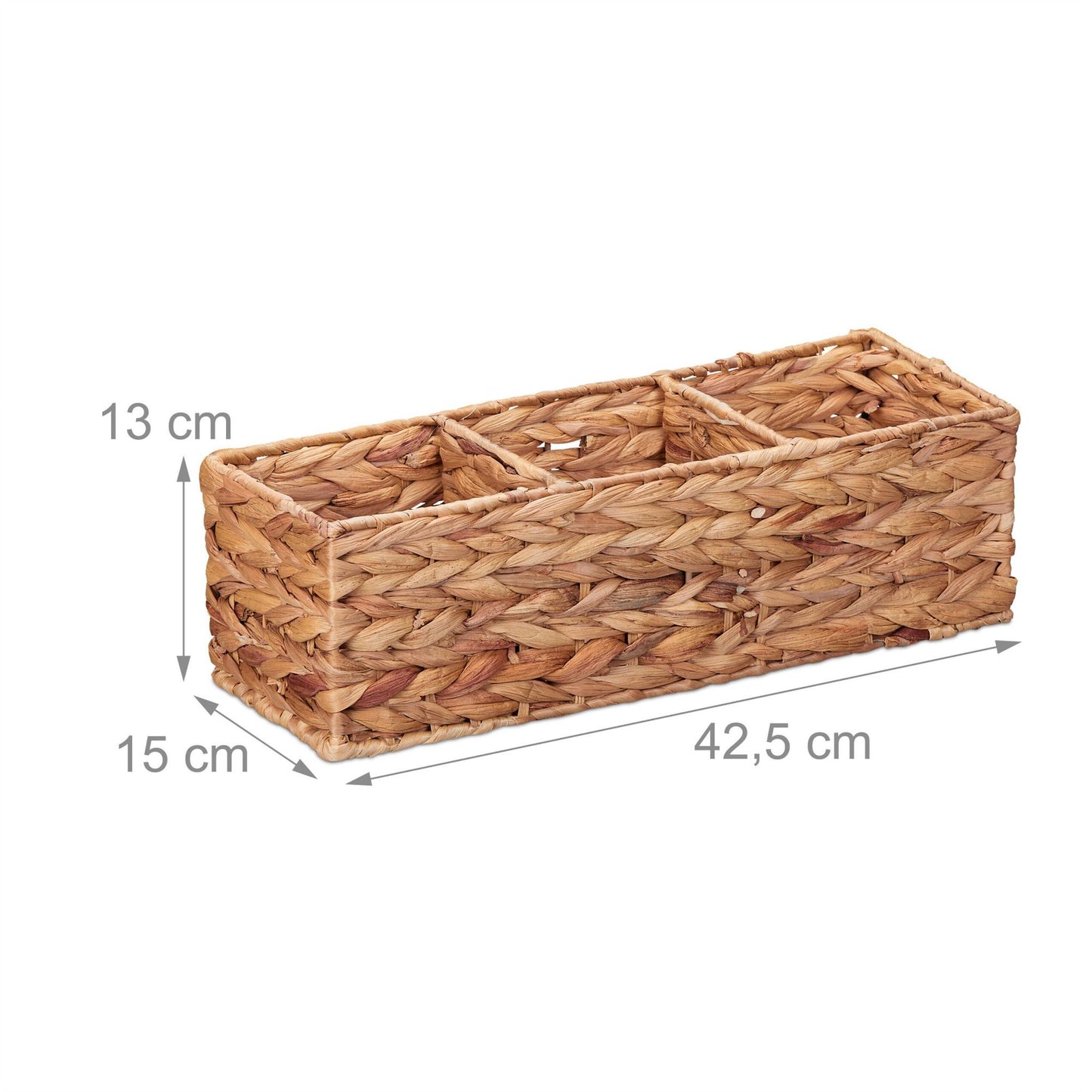 Storage basket with 3 compartments