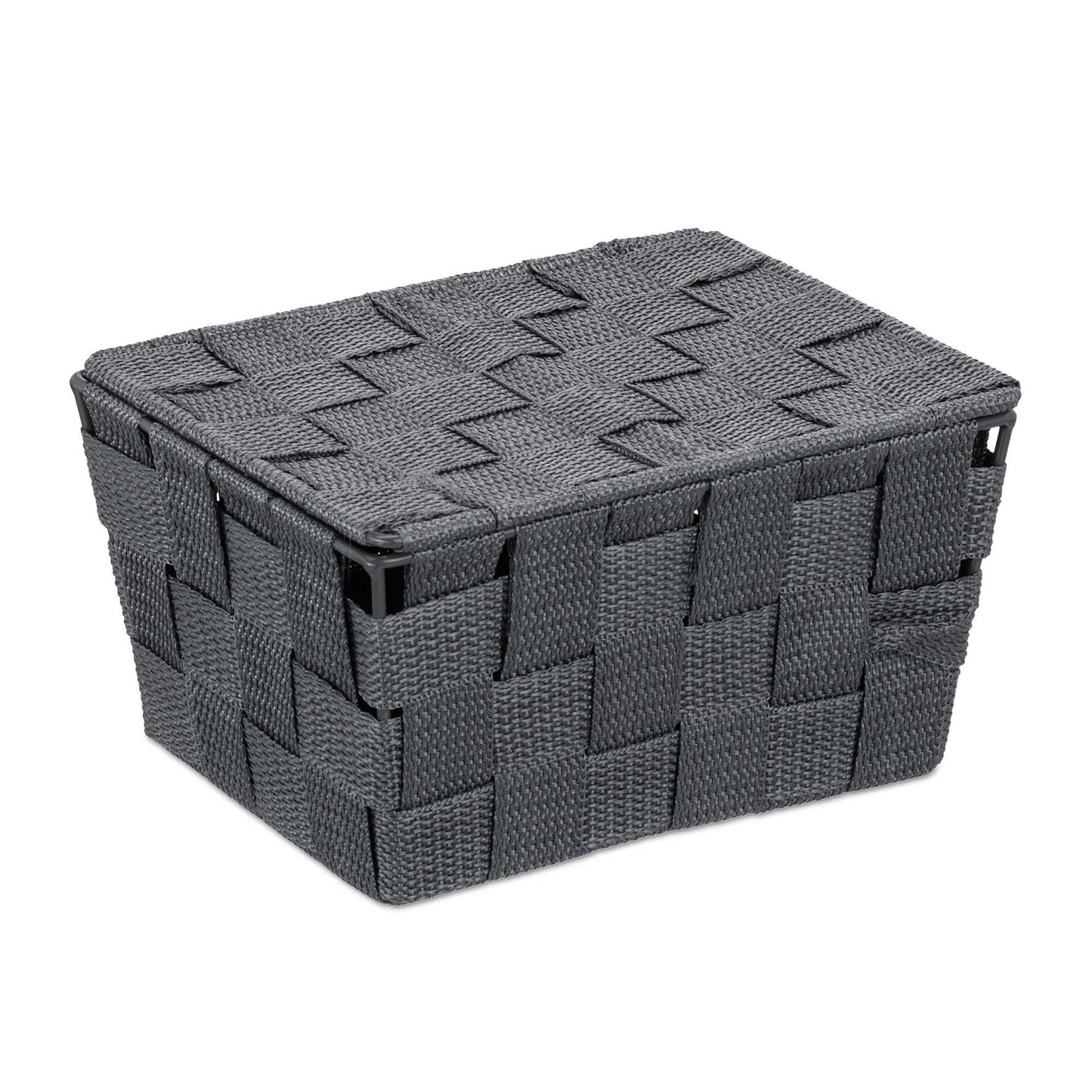 Storage basket with lid