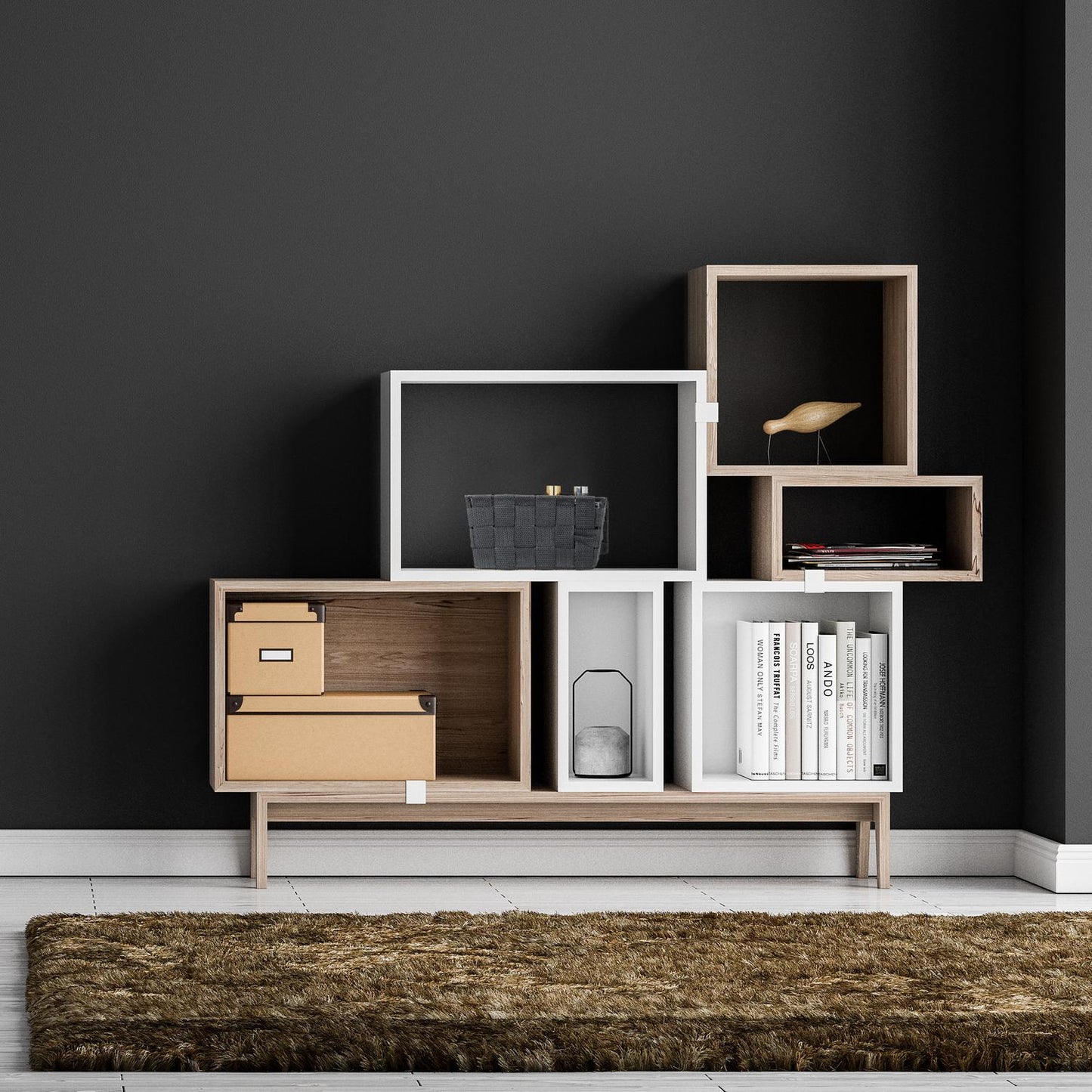 Storage basket with lid