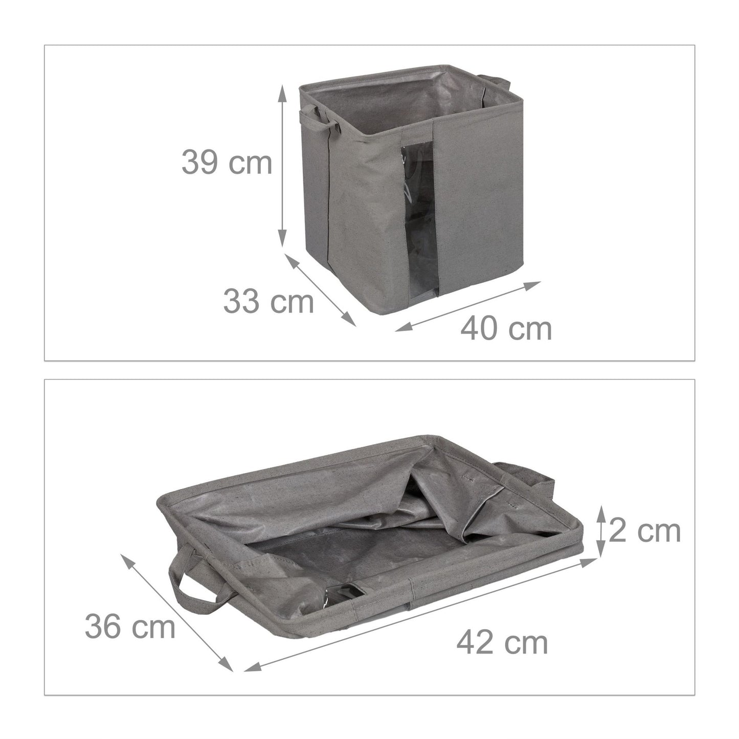Storage basket with viewing window