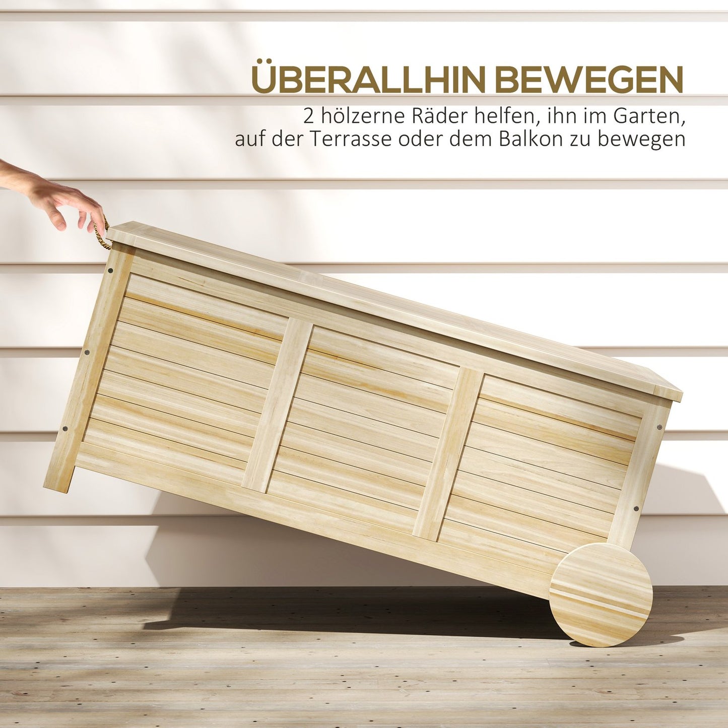 Waterproof outdoor storage box 185L, Wood, UV resistant