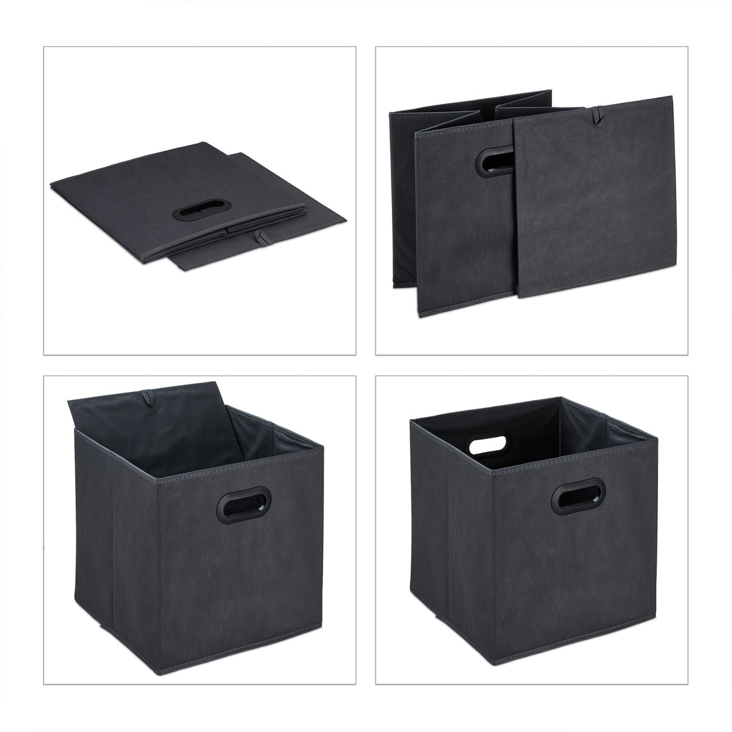 Storage box in anthracite Set of 4