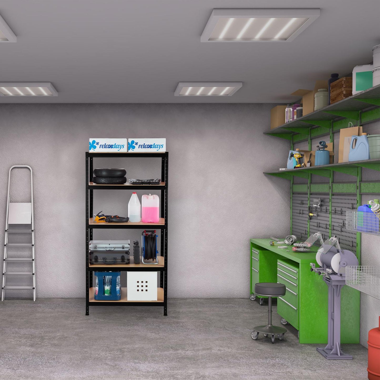 Storage shelf 180x90x60 black