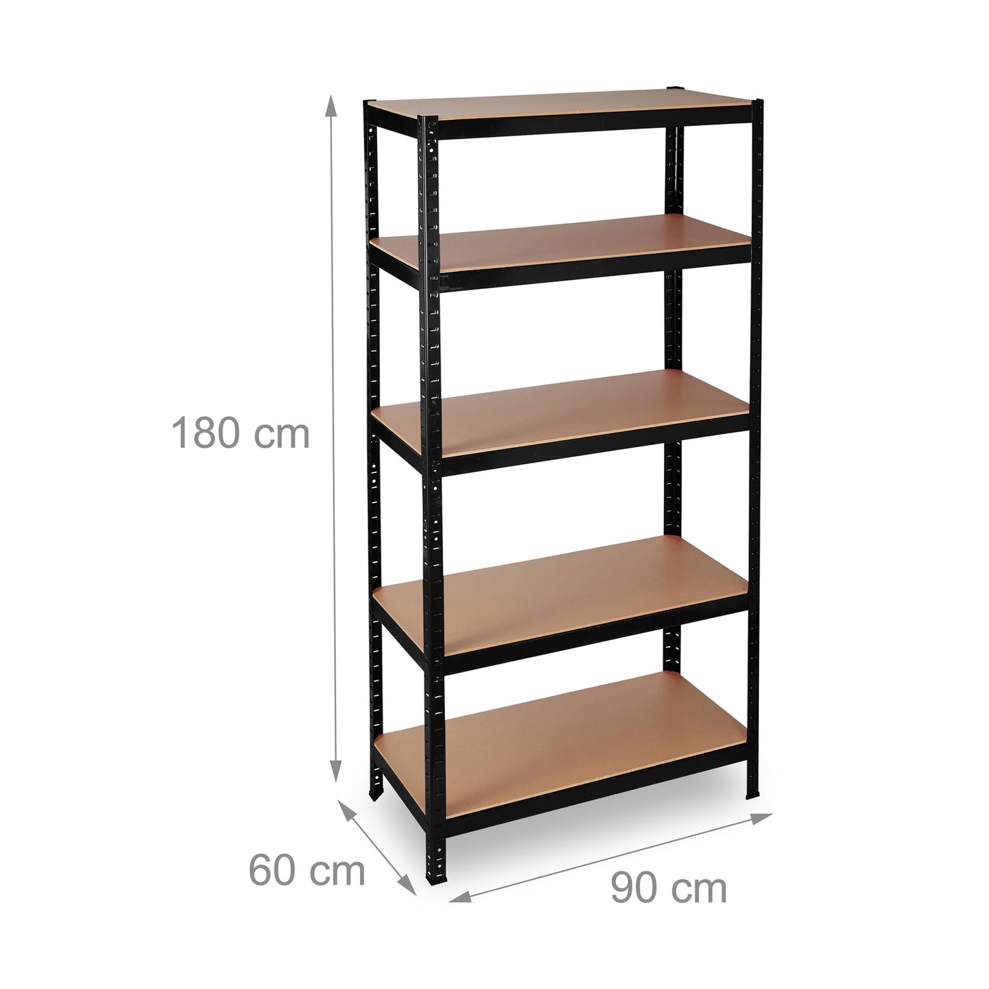 Storage shelf 180x90x60 black