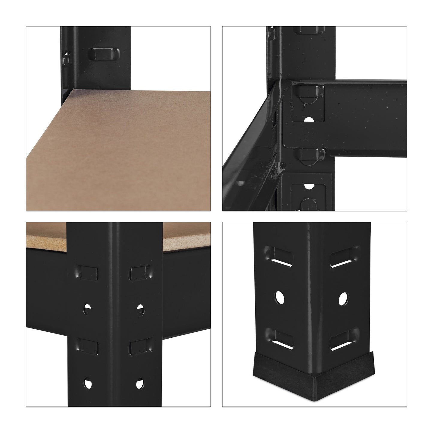 Storage shelf 220 cm high, black