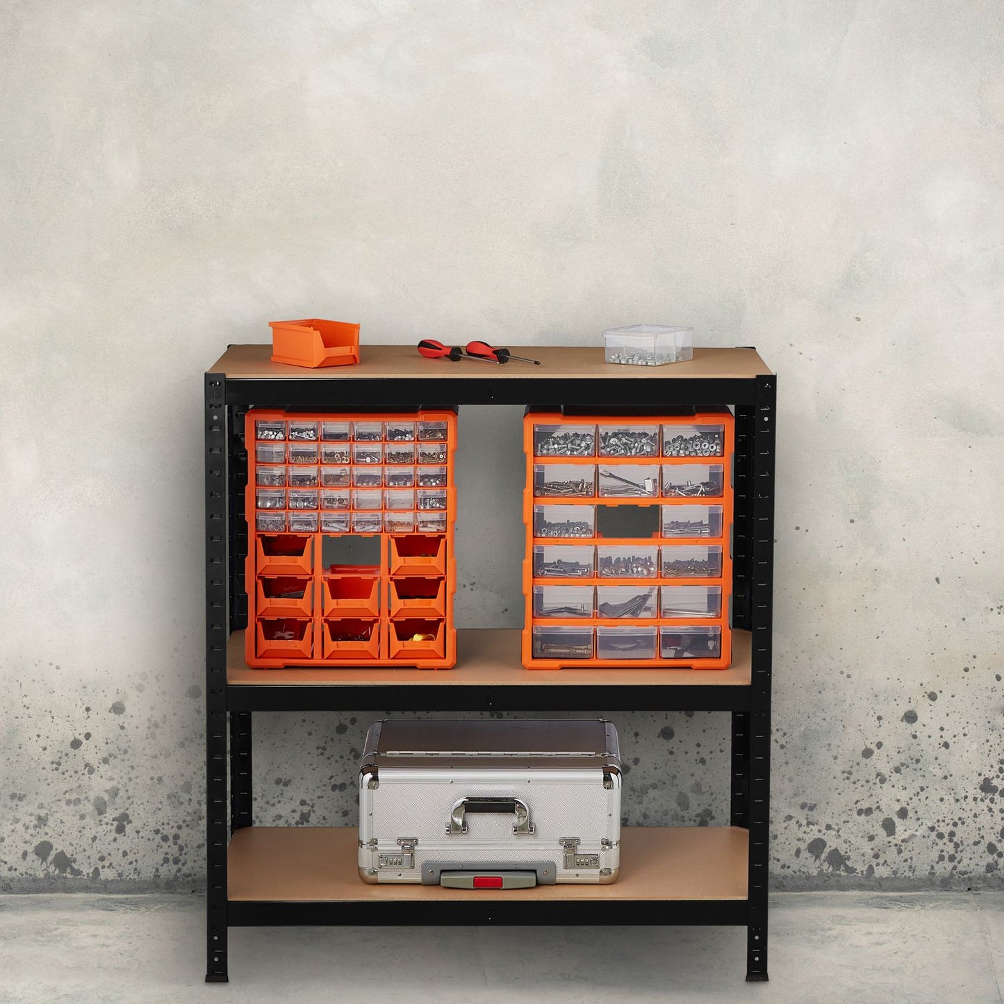 Storage shelf 220 cm high, black