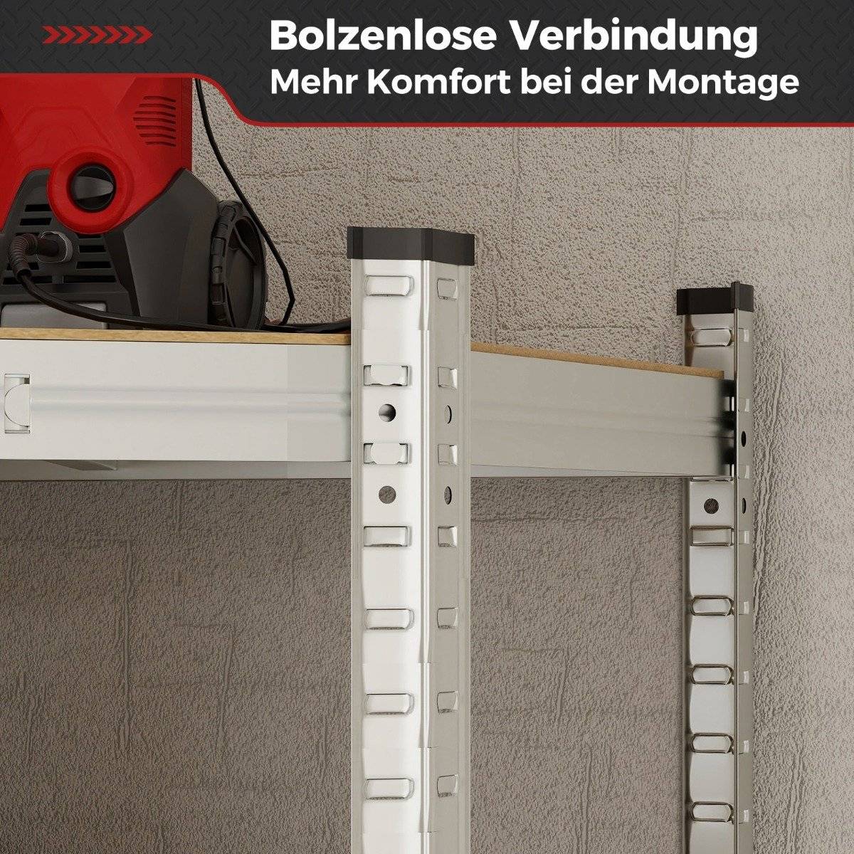Storage shelf 70 x 70 x 180 cm heavy duty shelf with 4 adjustable shelves silver