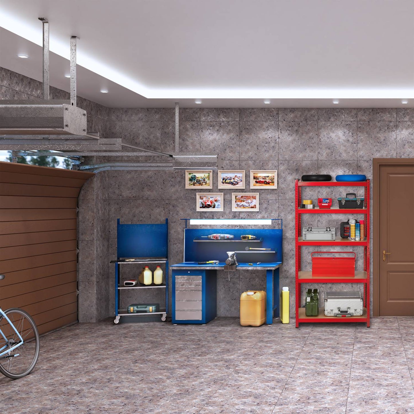 Storage shelf red