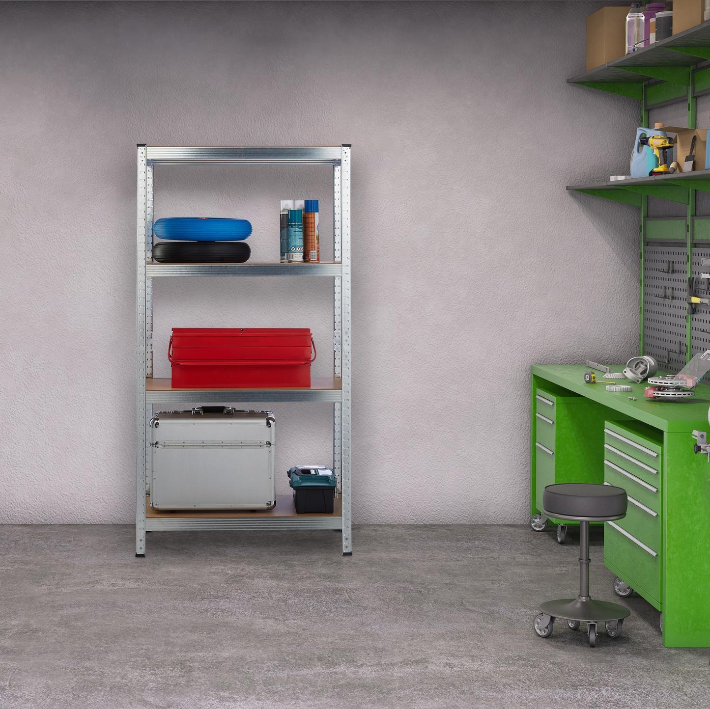 Storage shelf with 4 shelves