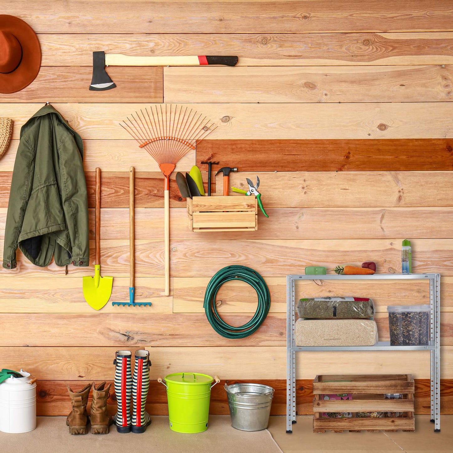 Storage shelf with 4 shelves