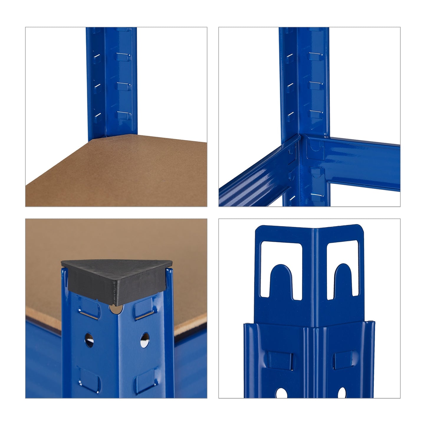 Storage shelf with 4 shelves blue