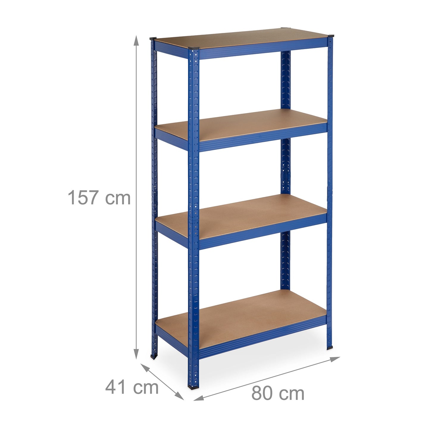 Storage shelf with 4 shelves blue