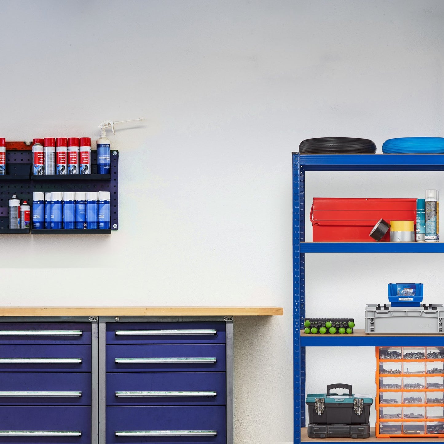 Storage shelf with 4 shelves blue