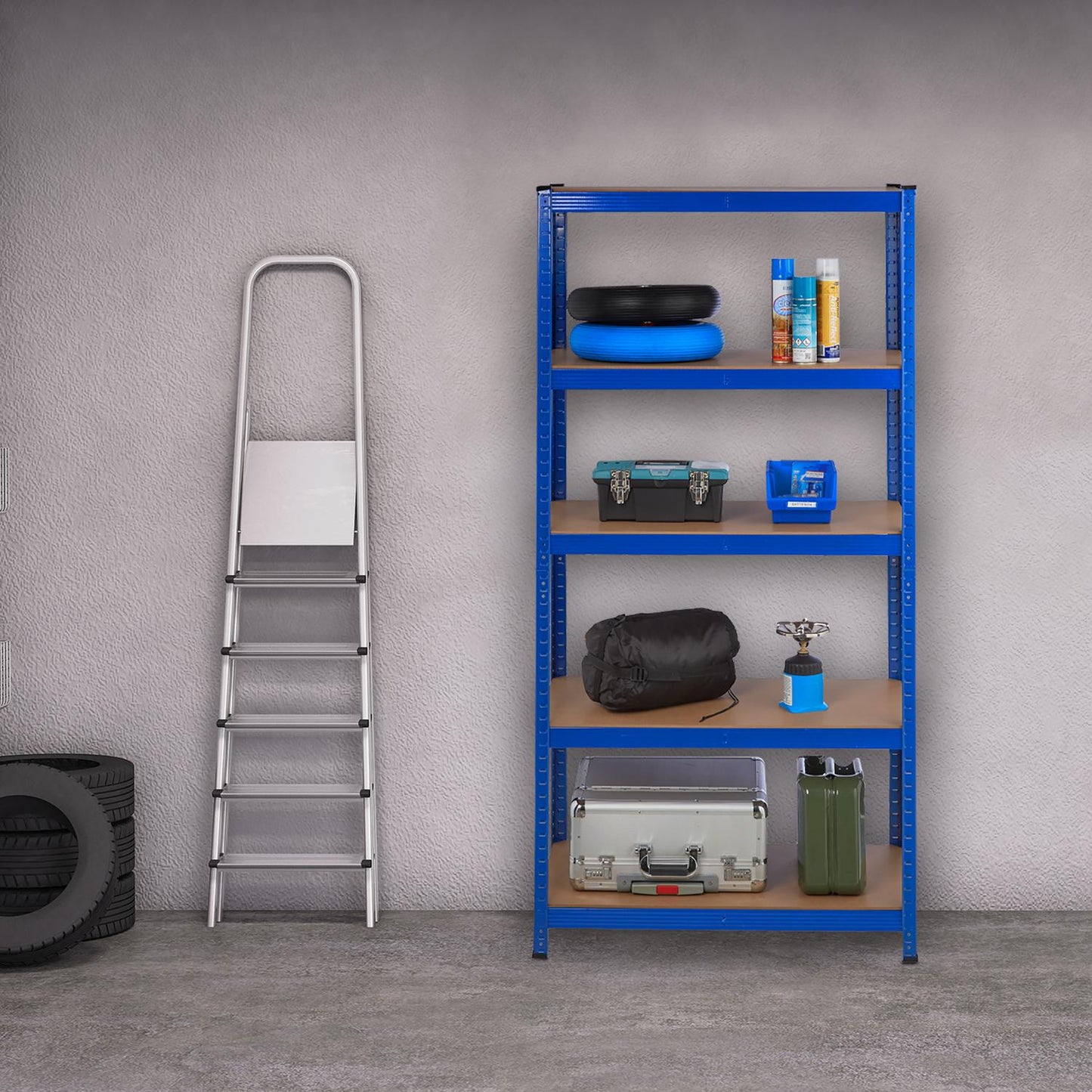 Storage shelf with 5 shelves