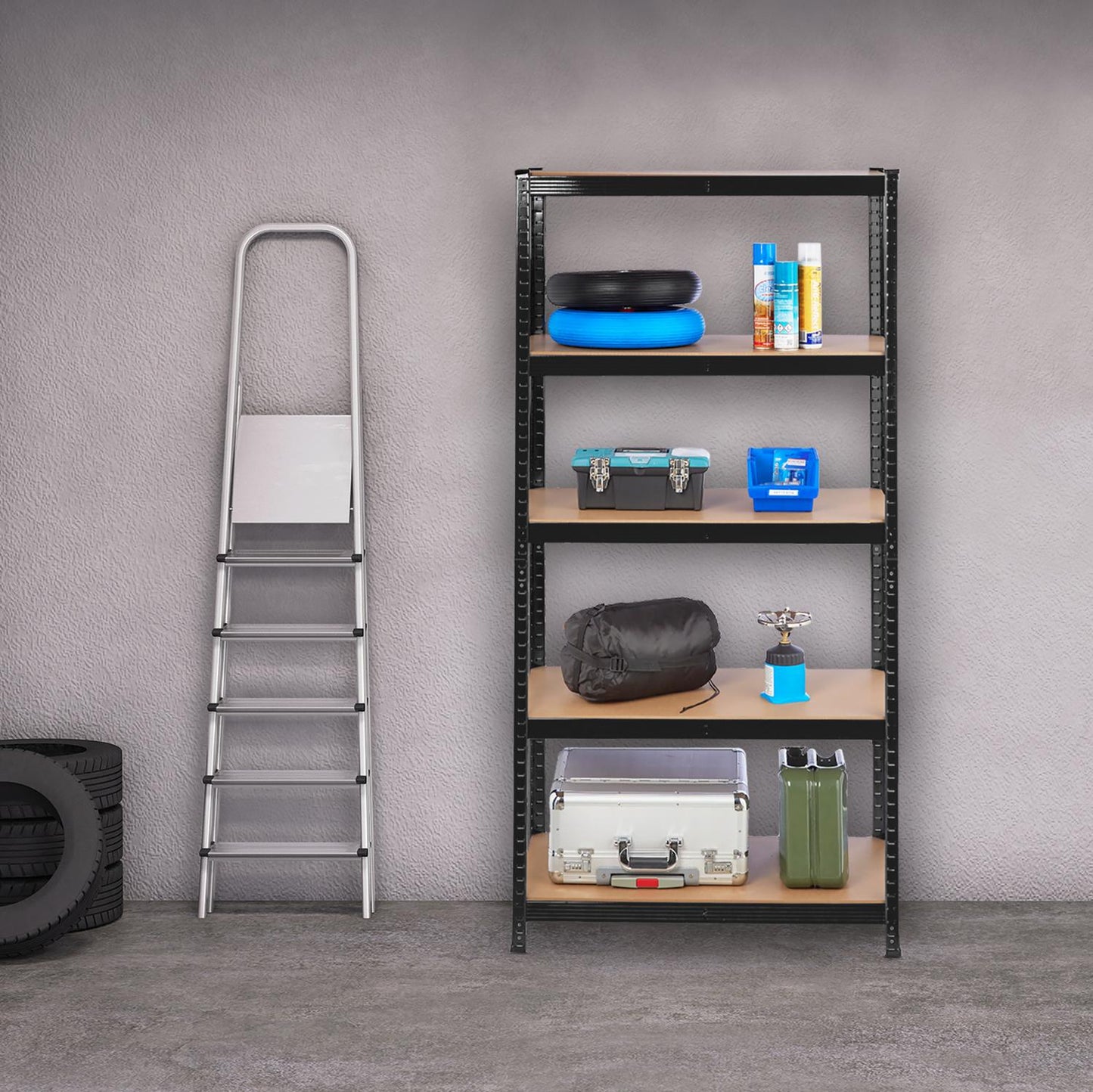Storage shelf with 5 shelves