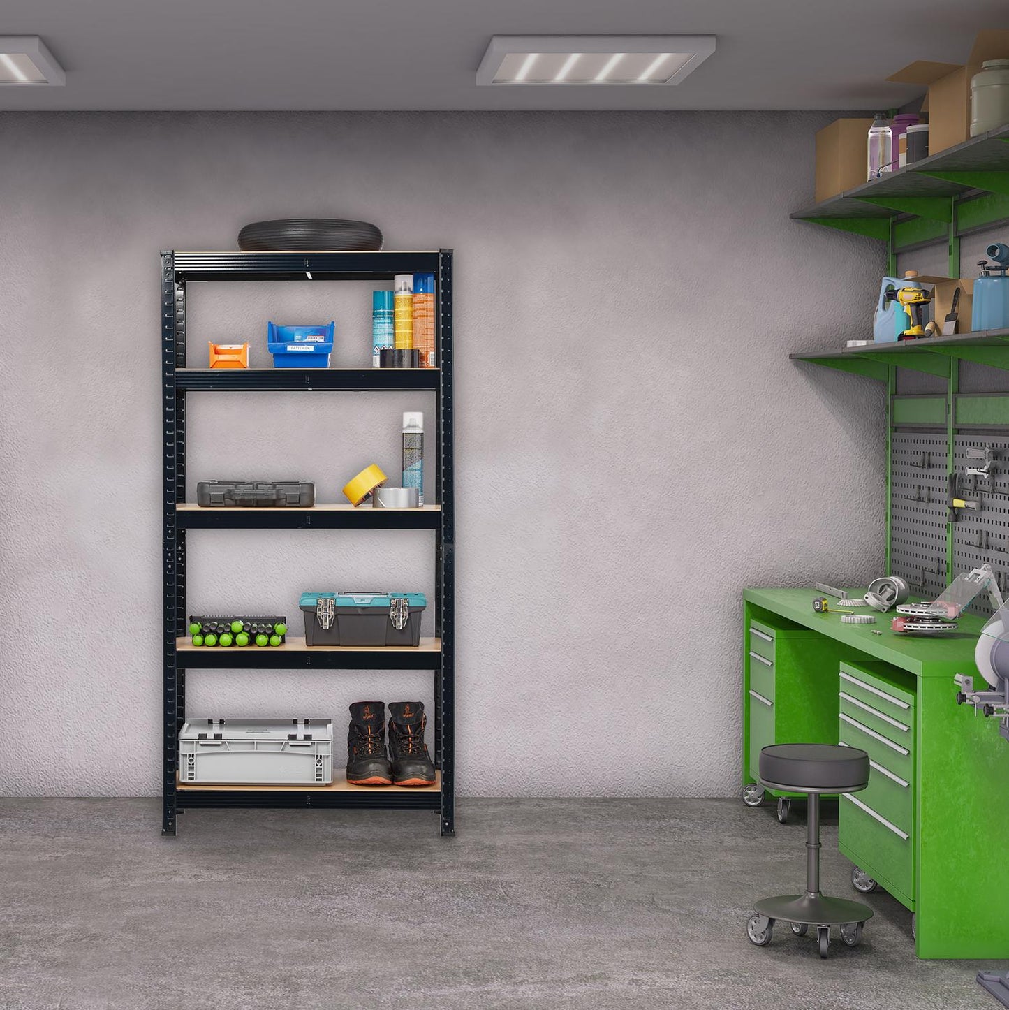Storage shelf with 5 shelves