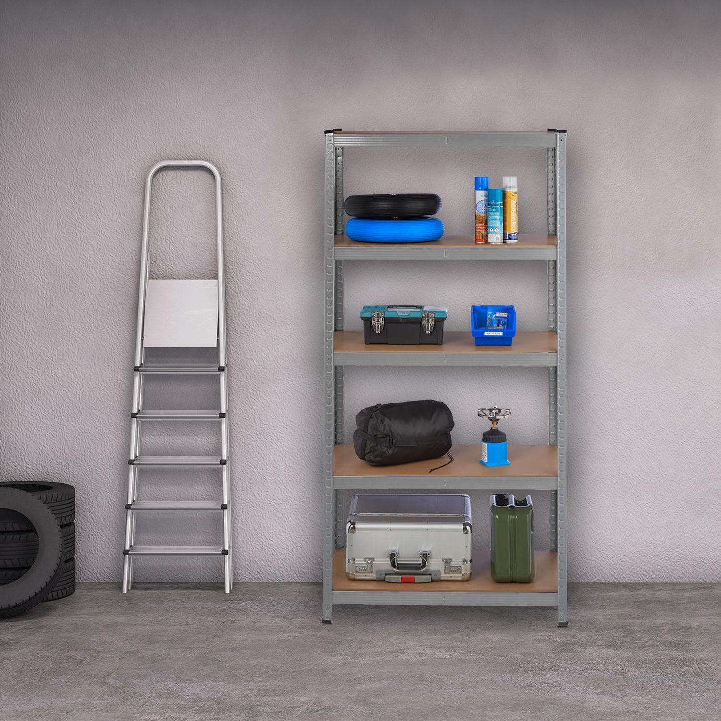 Storage shelf with 5 shelves