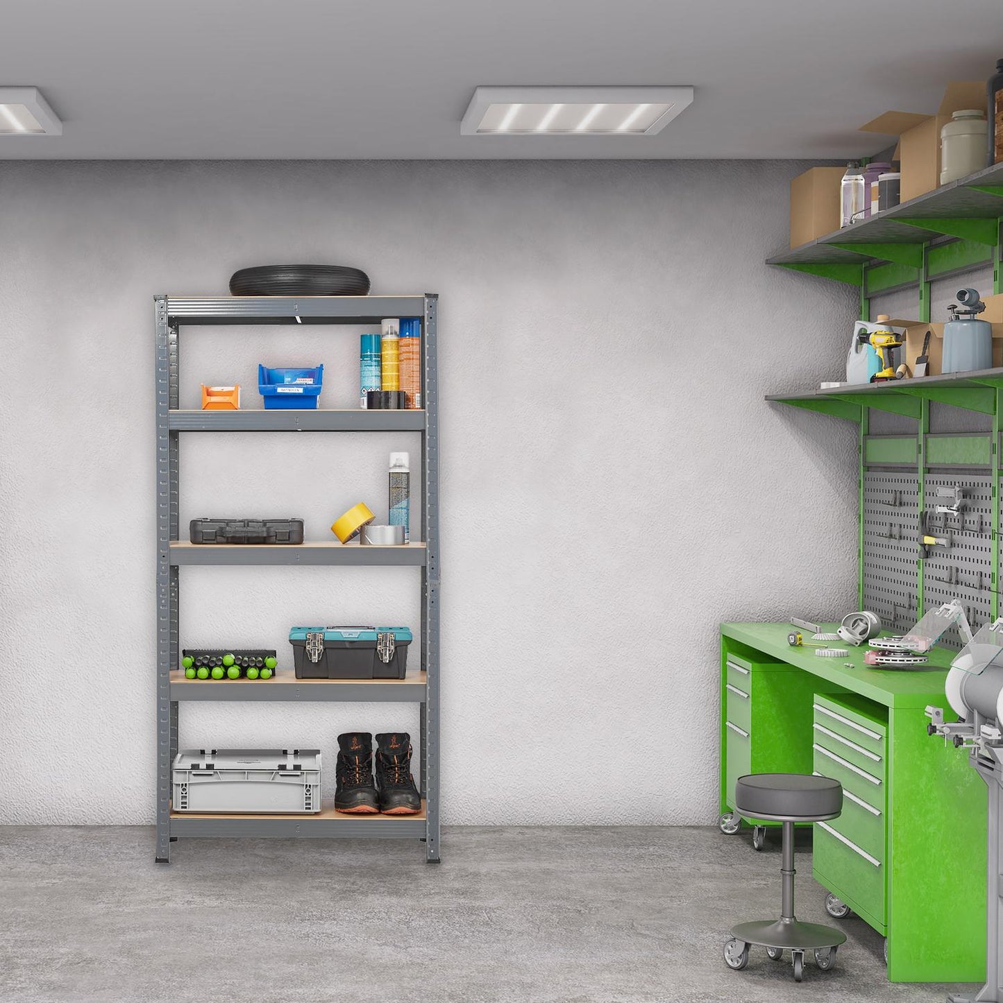 Storage shelf with 5 shelves