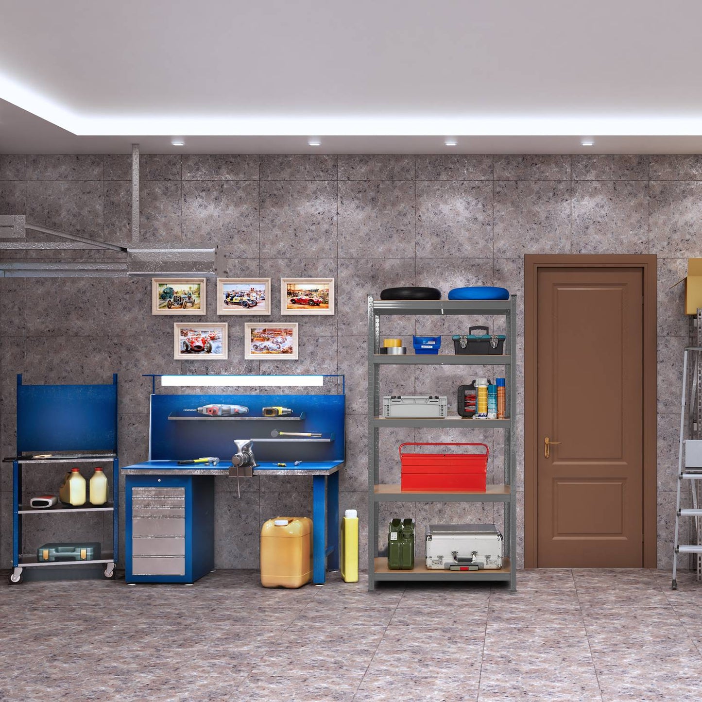 Storage shelf with 5 shelves