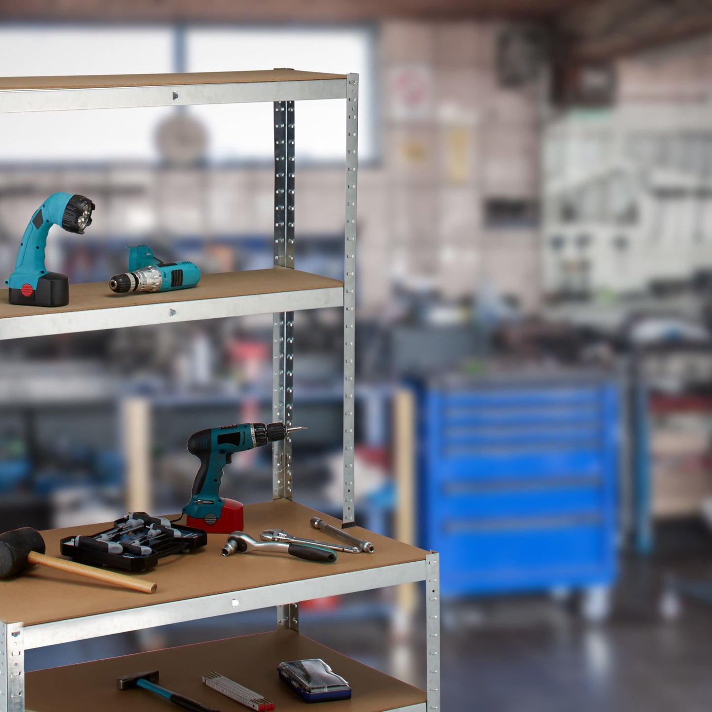 Storage shelf with workbench