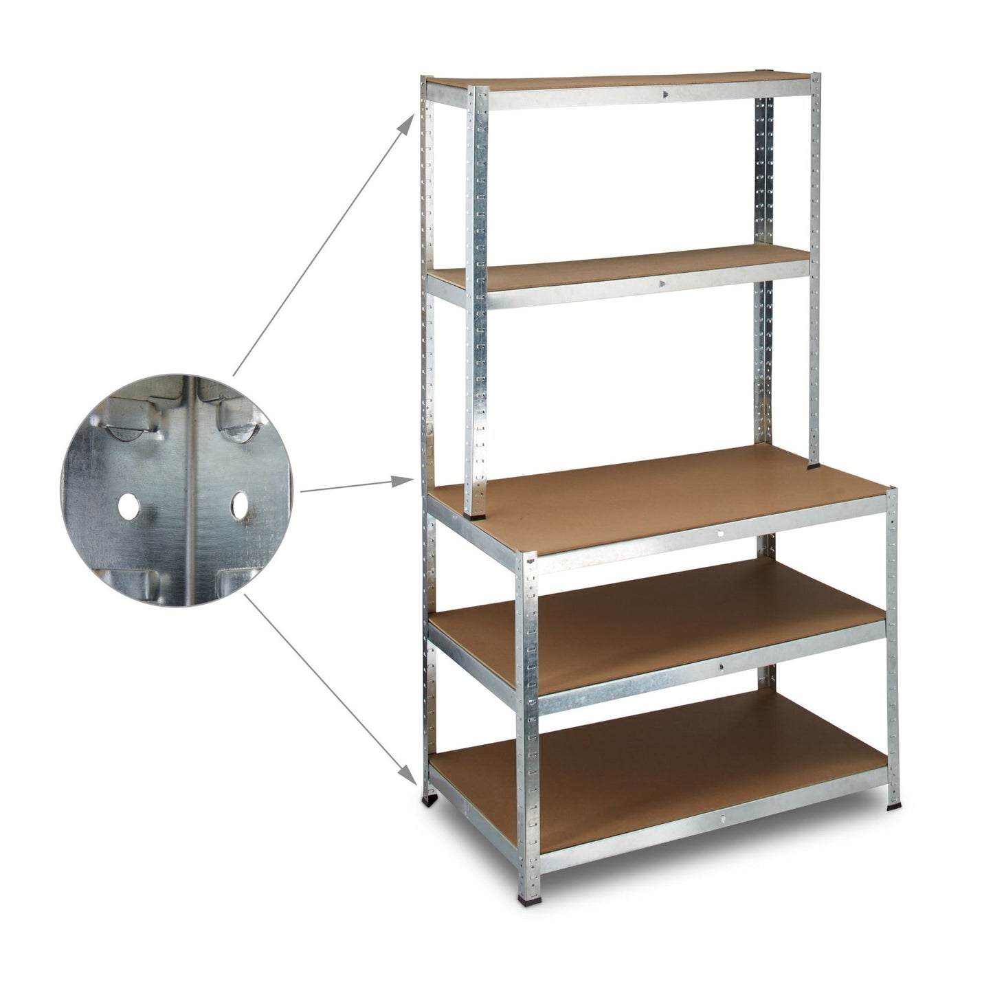 Storage shelf with workbench