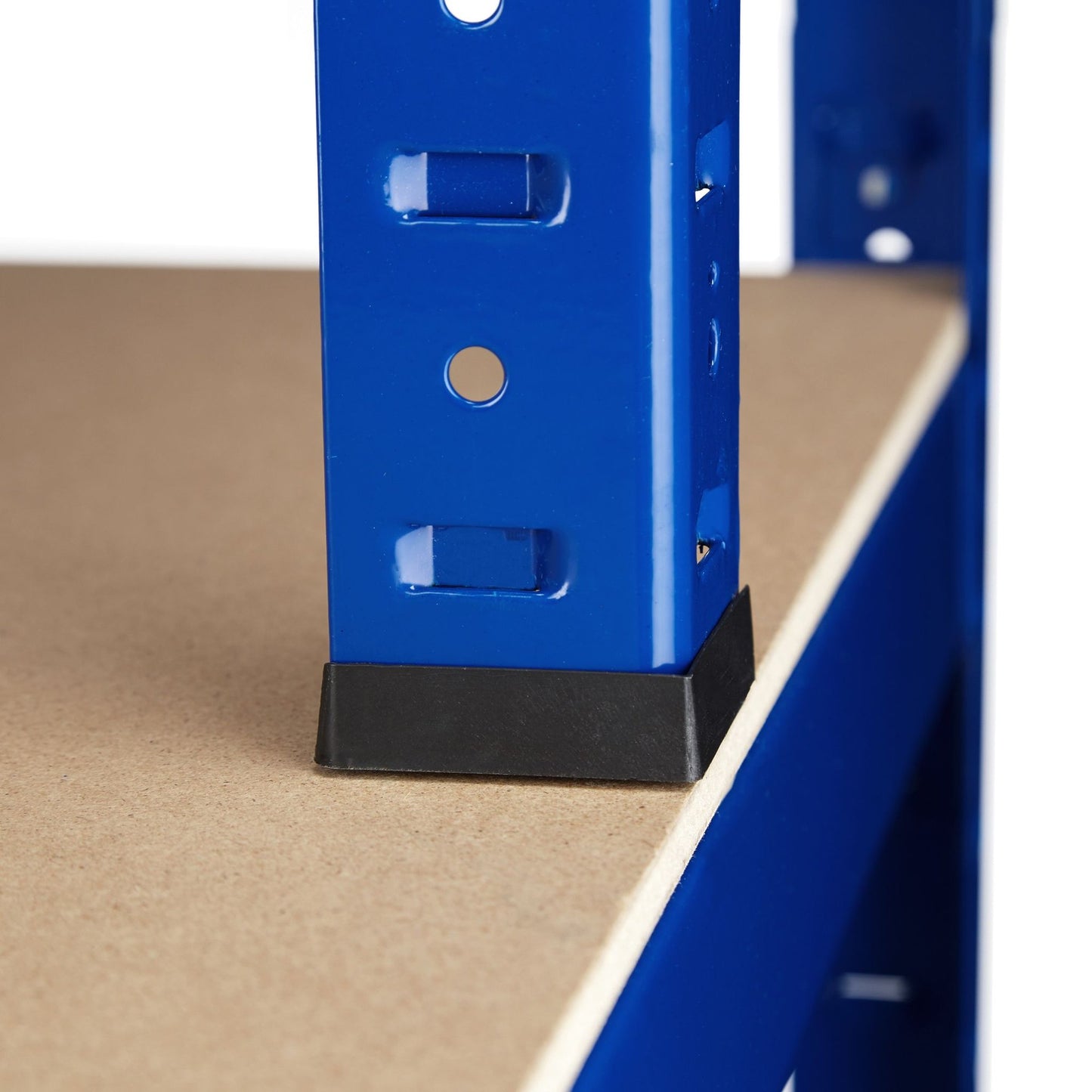 Storage shelf with workbench blue