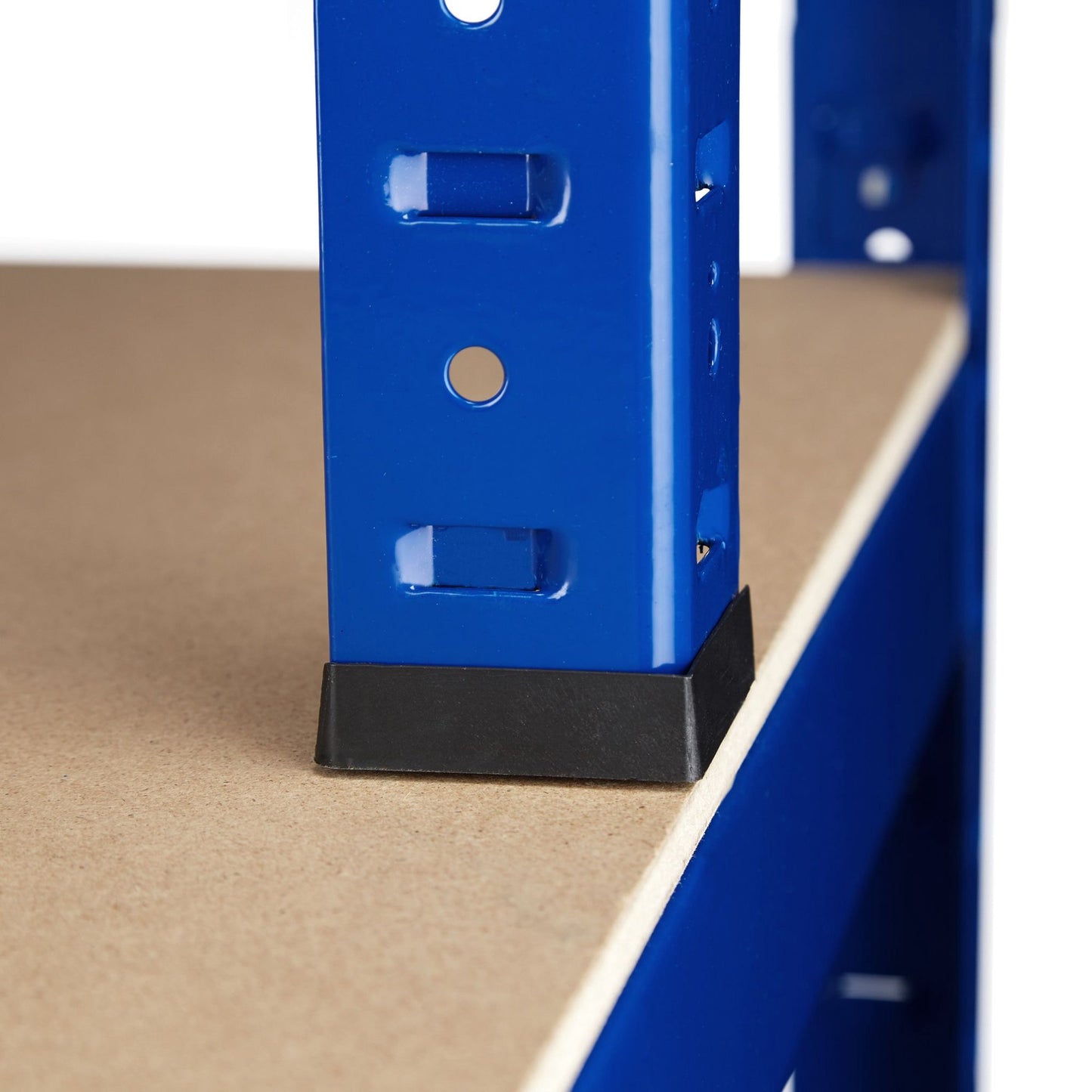 Storage shelf with workbench blue