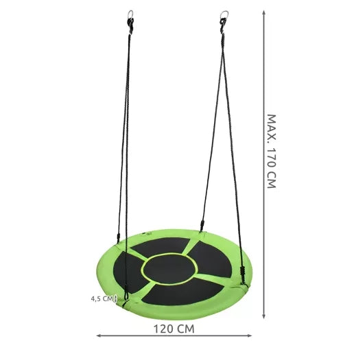 Stork's nest swing 100 cm green-black 23514