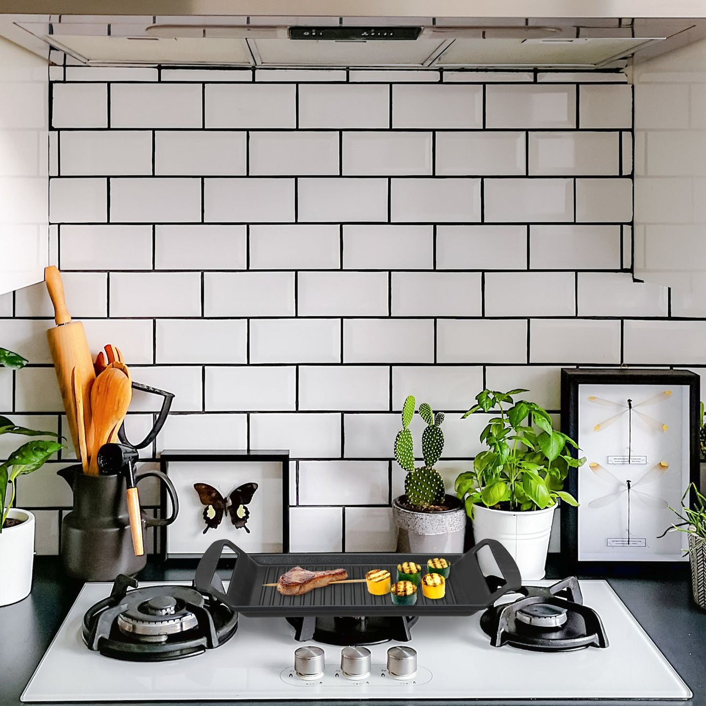 Stove with grill plate
