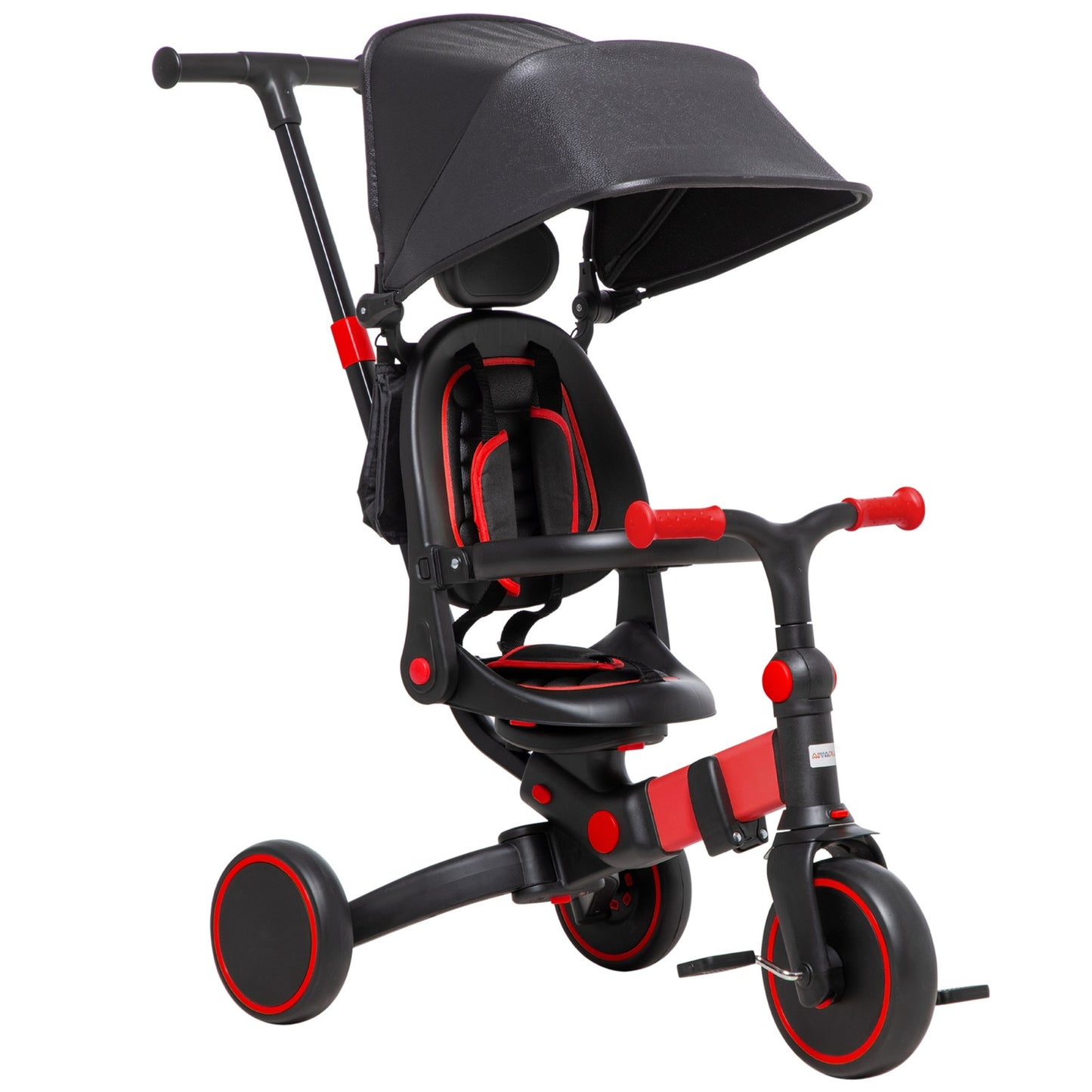 3-in-1 convertible stroller tricycle, adjustable handle