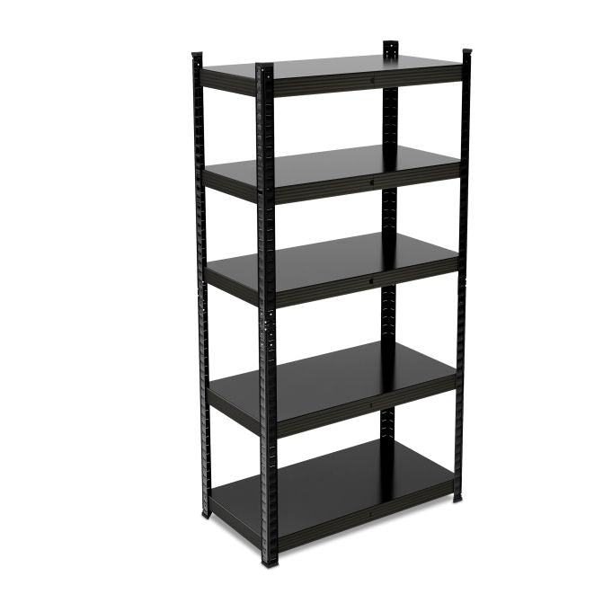 Strong shelves in metal black 5 levels