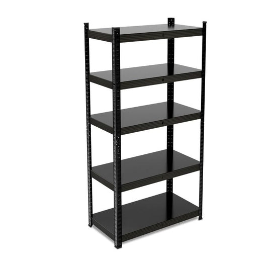Strong shelves in metal black 5 levels