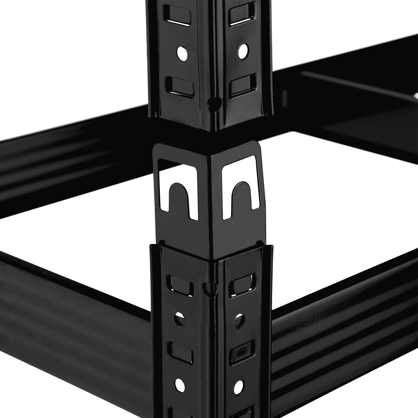 Strong shelves in metal black 5 levels