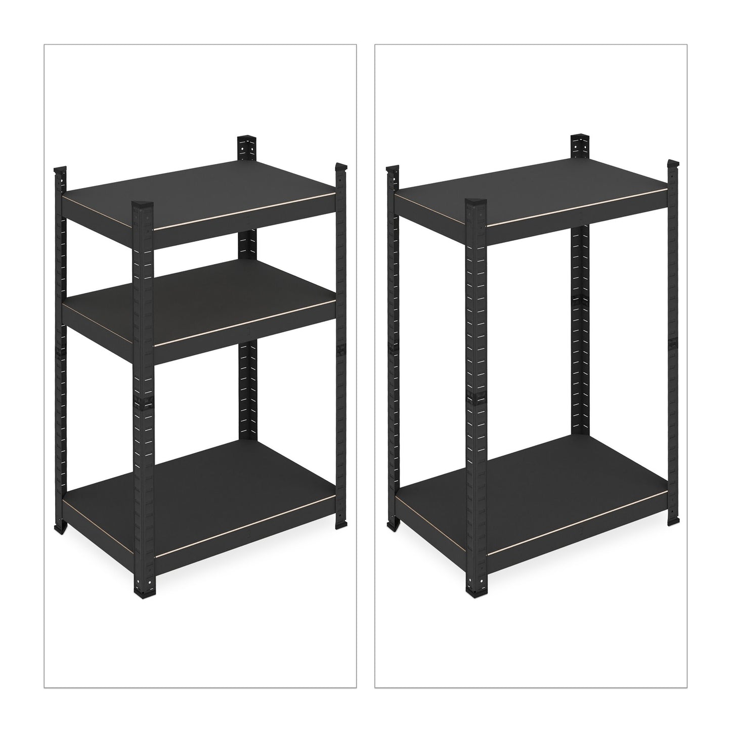 Strong shelves with 3 levels
