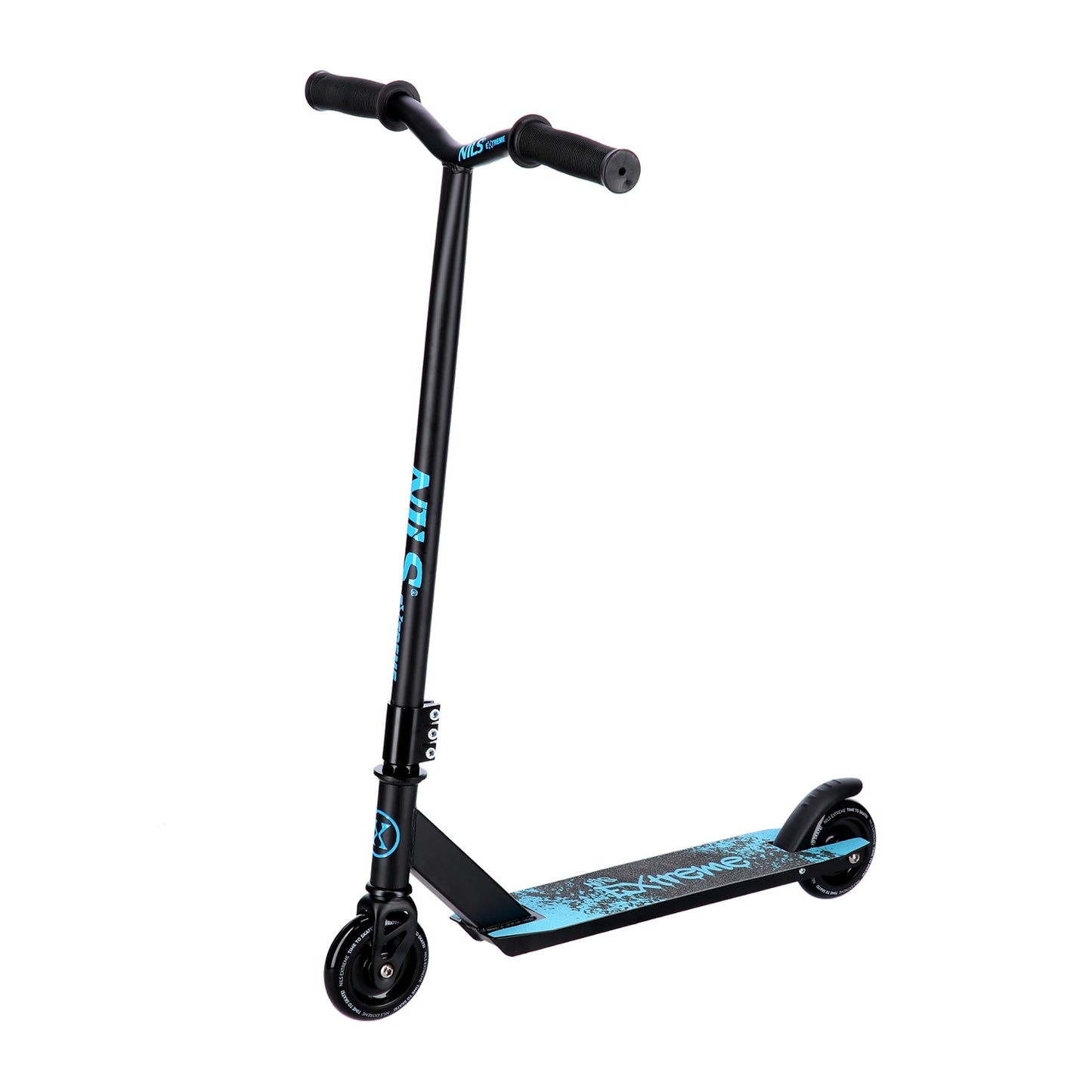Stunt Scooter, Black-Turquoise, Durable Design