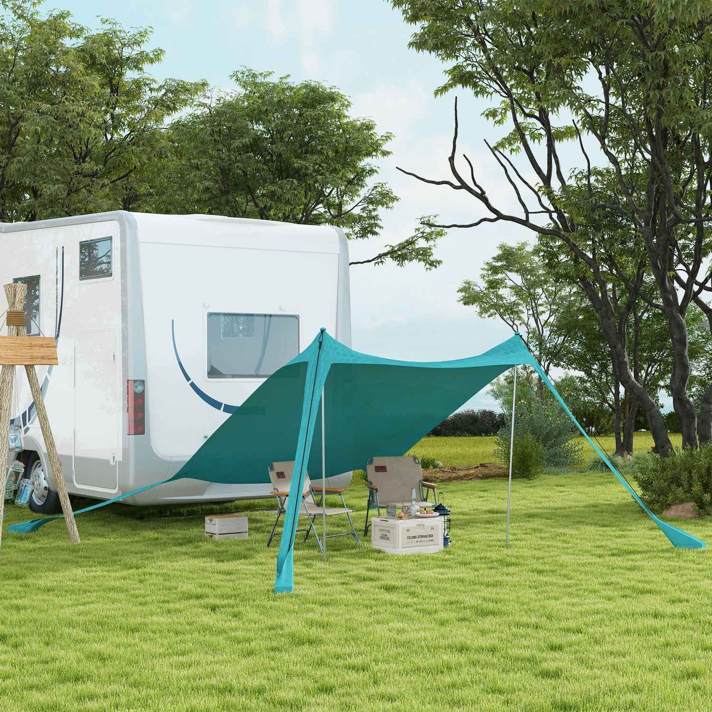 Waterproof sunshade with UV protection, 2.15x2x2M sky blue