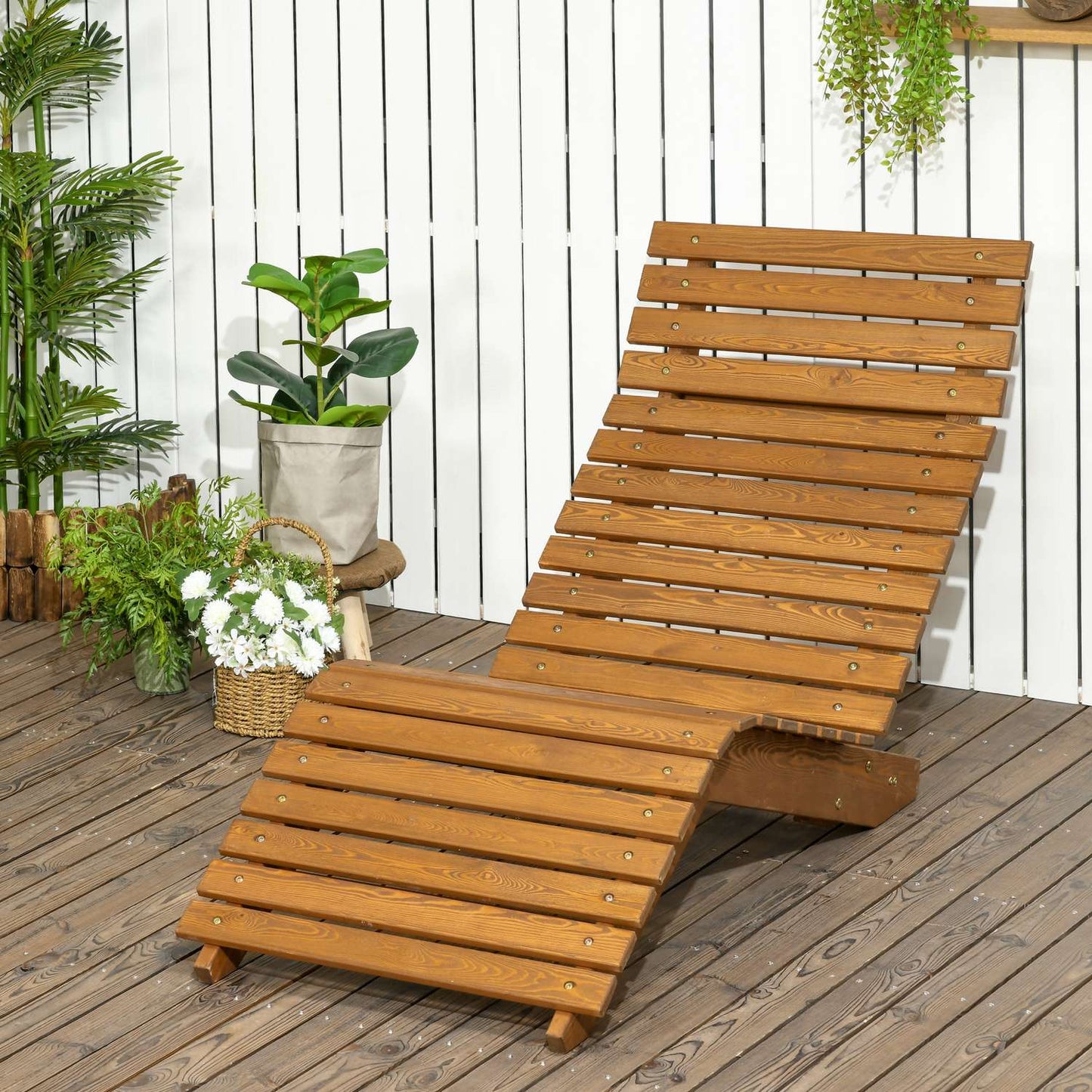 Garden bed in teak, capacity 120 kg, 66x170x77 cm