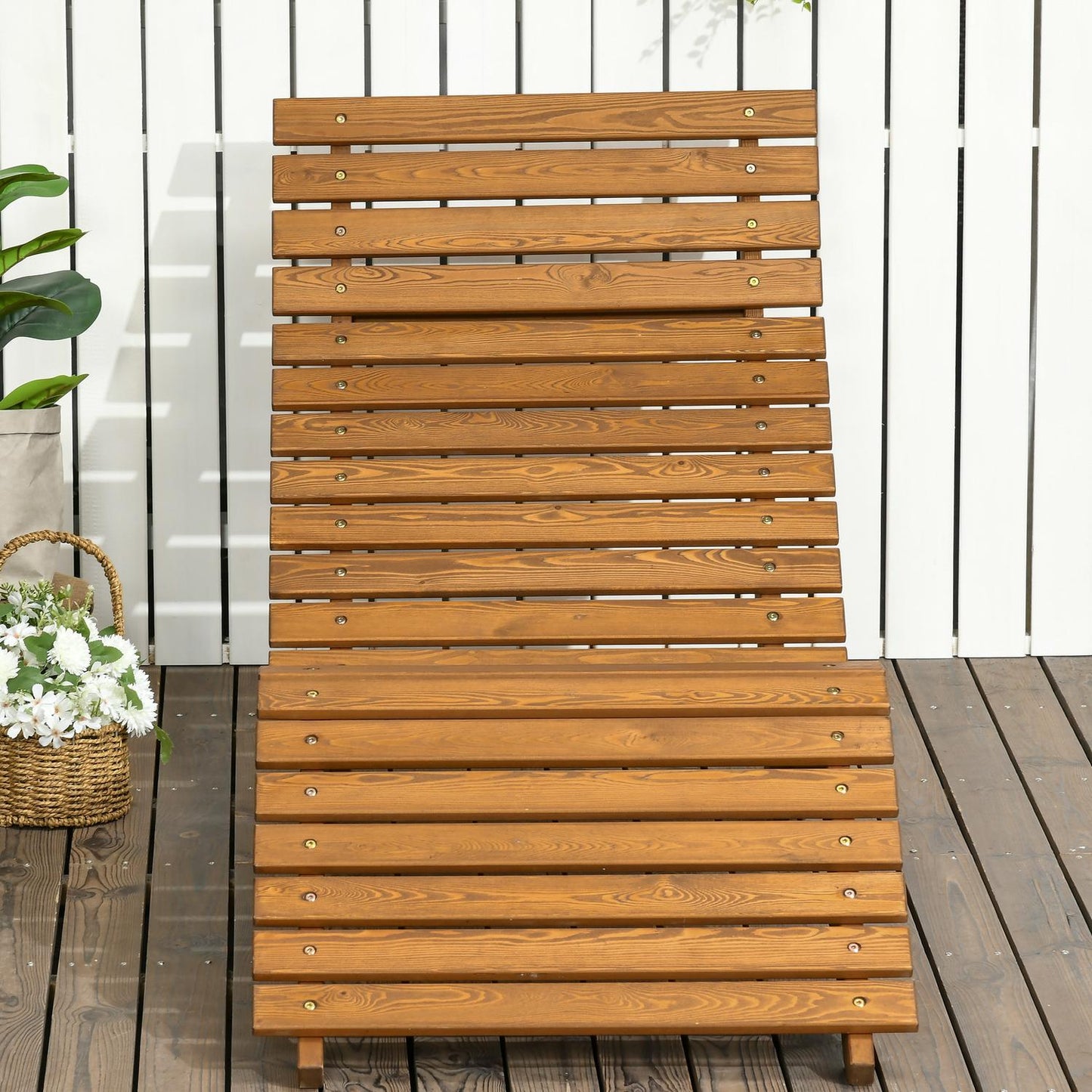 Garden bed in teak, capacity 120 kg, 66x170x77 cm