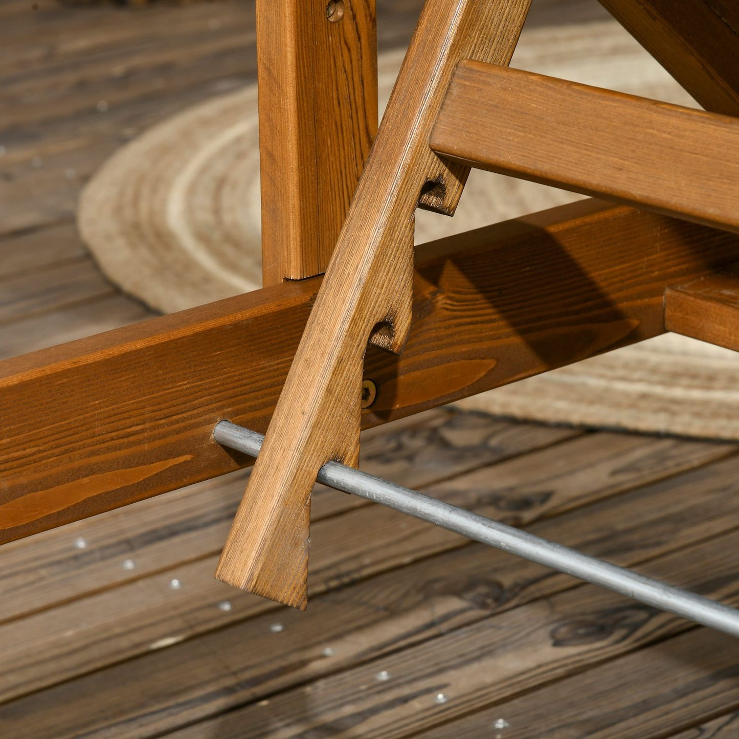 Adjustable sun lounger for garden, 85x200 cm, 120 Kg Capacity