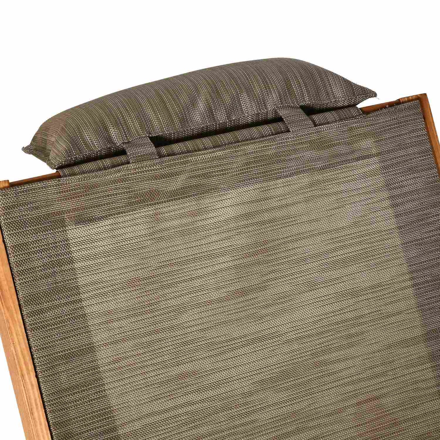 Adjustable brown garden sun lounger, 194 x 70 x 32 cm
