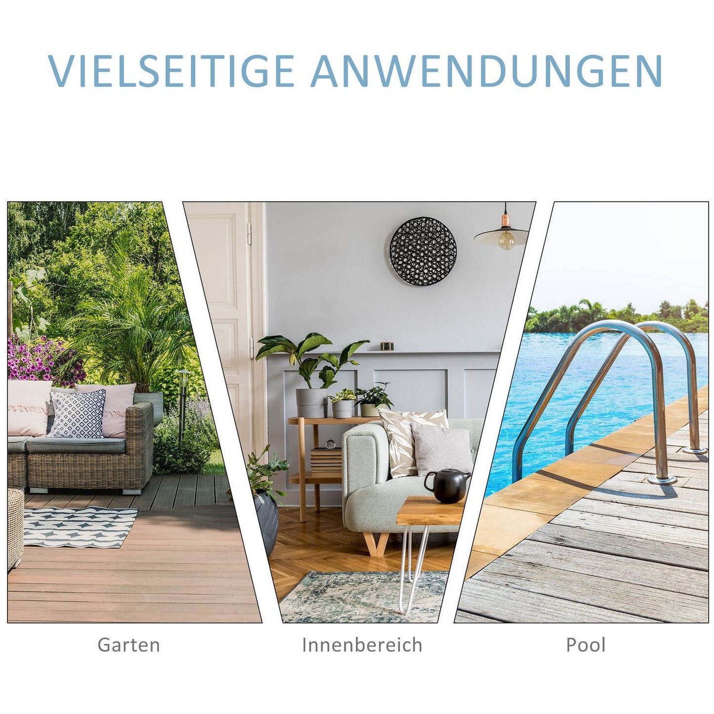 Adjustable 3-piece sun lounger set with table - rattan & metal