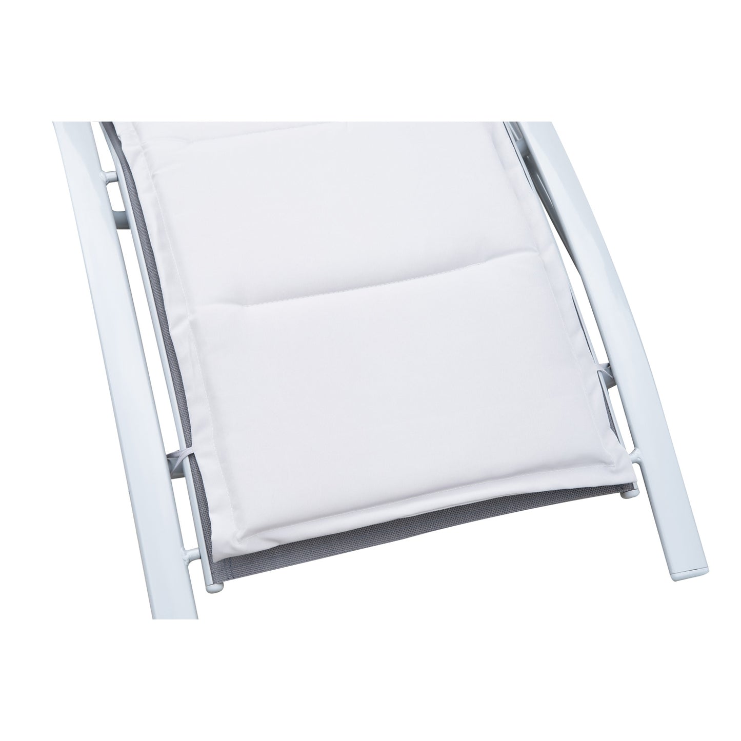 Adjustable sun lounger in aluminum - Grey, 170 x 64 x 82 cm