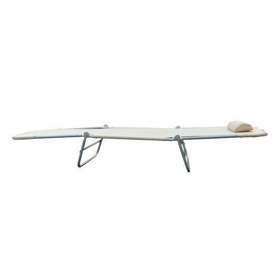 Sun lounger, Adjustable Garden chair with two legs, Cream