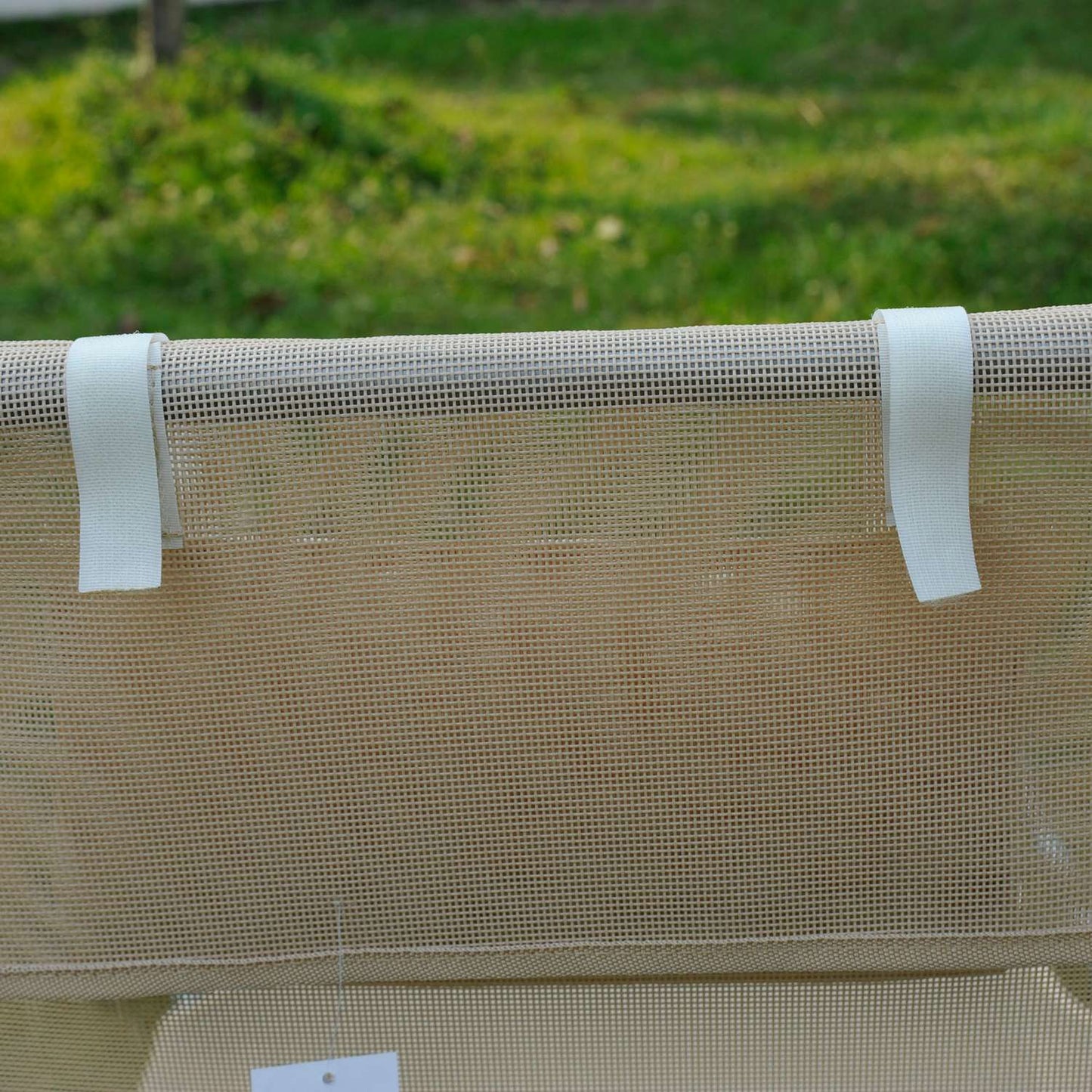 Sun lounger, Adjustable Garden chair with two legs, Cream