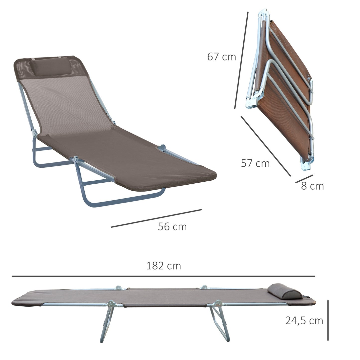 Outdoor sun lounger, brown – Garden and terrace relaxation