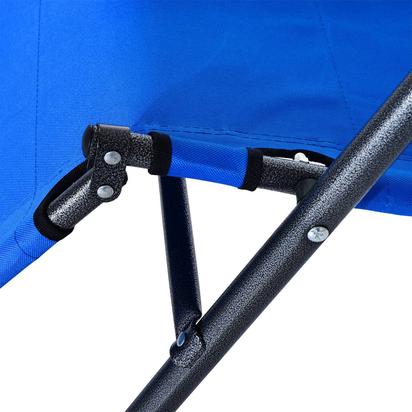 Folding beach chair with cushion, metal & Oxford fabric, blue
