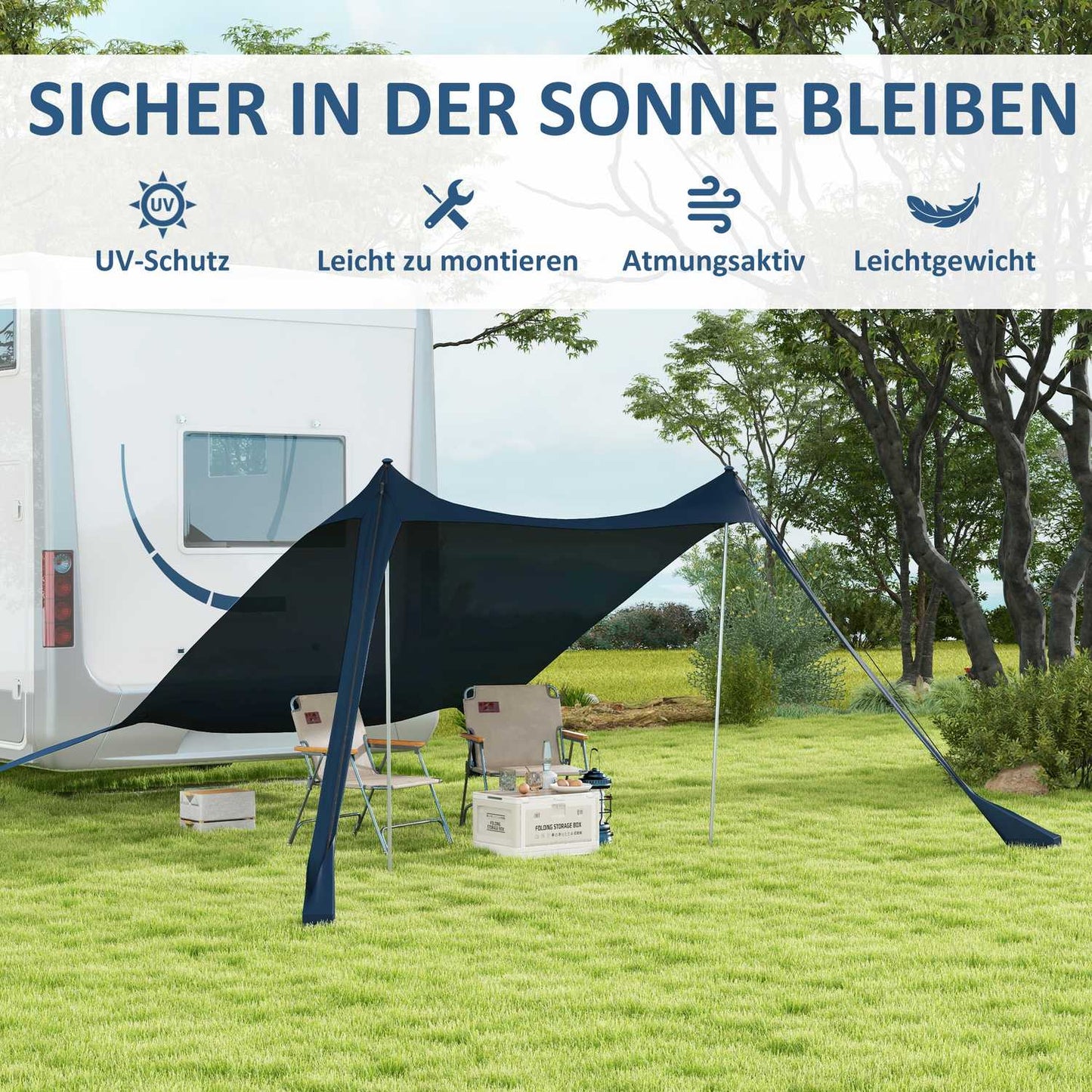 Waterproof sunscreen with UV protection for camping