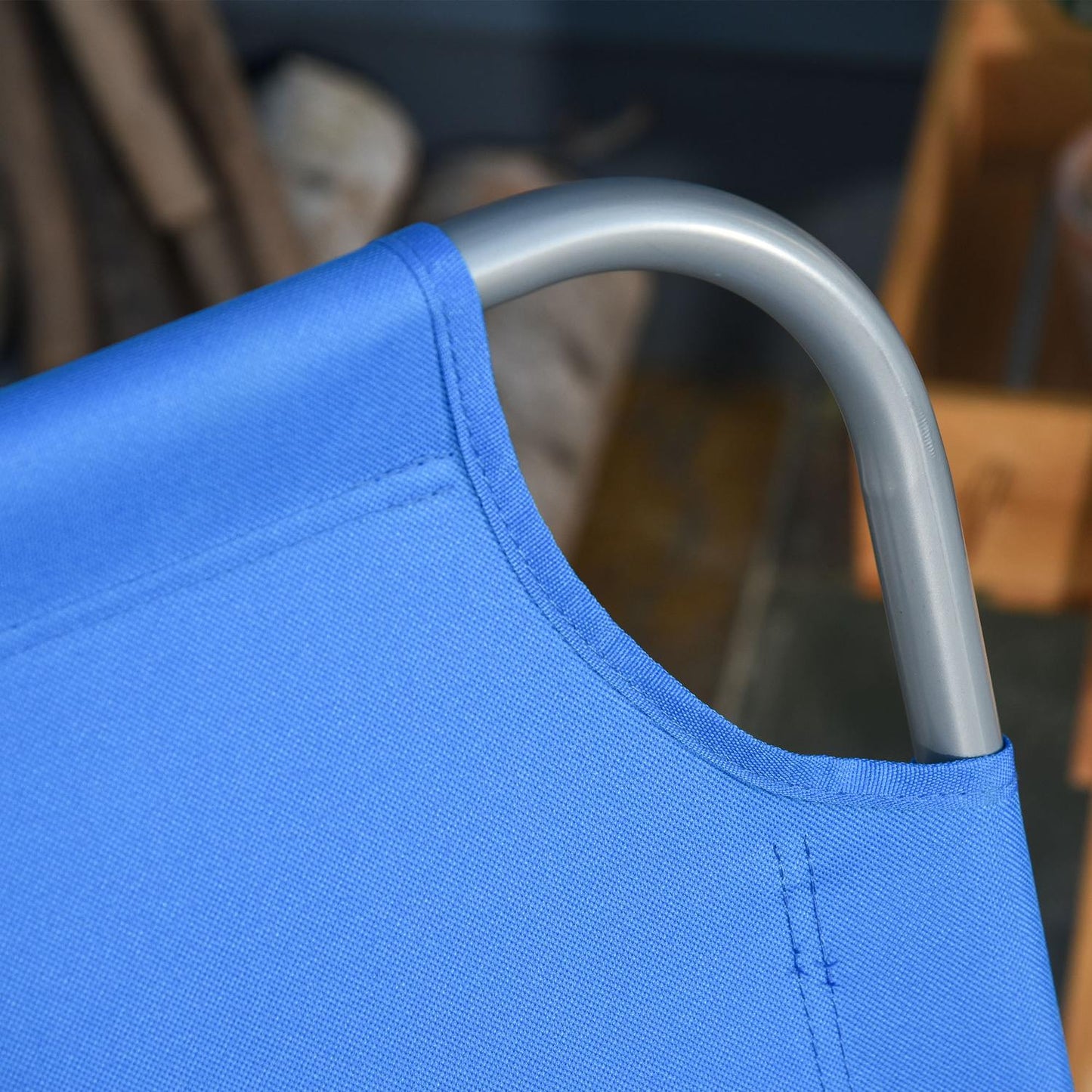 Folding camping bed with adjustable backrest, 120 kg capacity