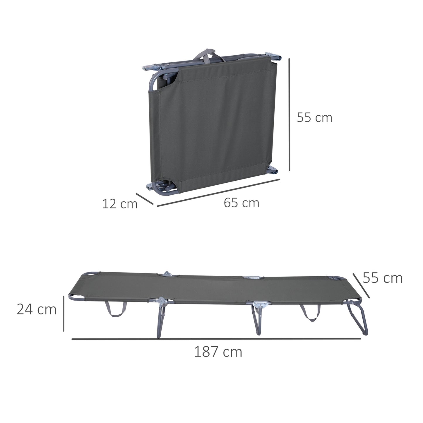 Folding sun lounger with adjustable backrest, holds 120 kg