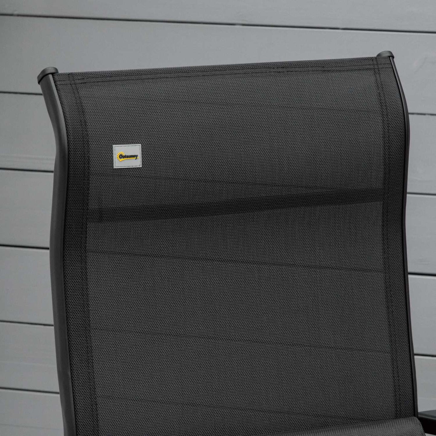 Adjustable reclining garden chair, black textile, steel 70x65x111 cm